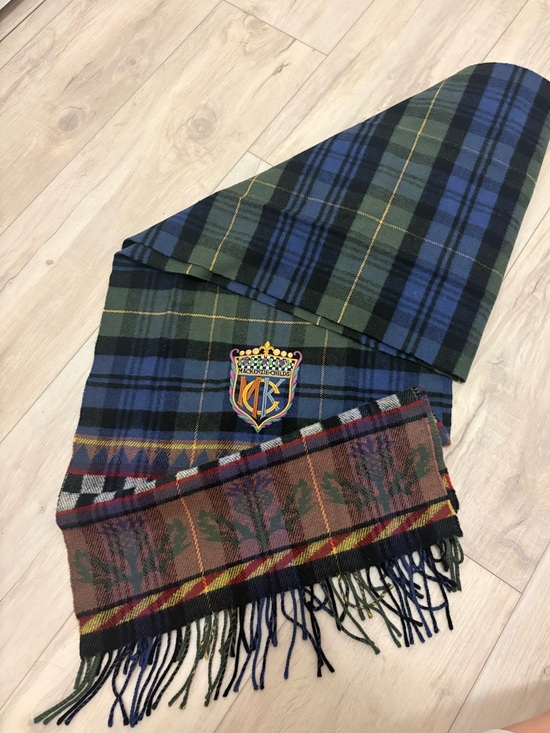 MacKenzie-Childs Other - MacKenzie-Childs Blue & Green Tartan Crest Scarf Table Runner